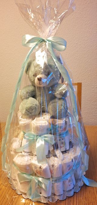 Tarta pañales bebé - Oso