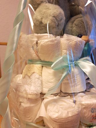 Tarta pañales bebé - Oso