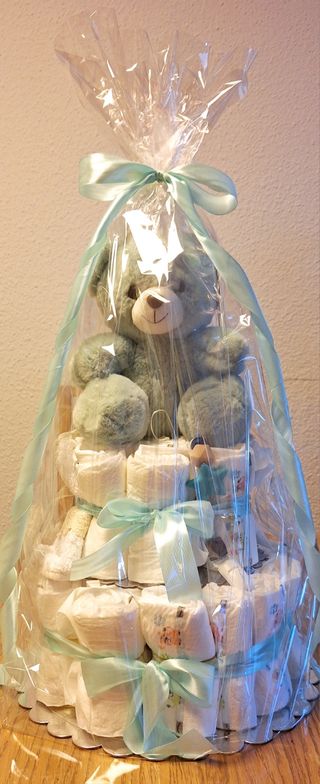 Tarta pañales bebé - Oso