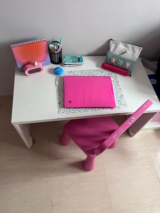 lote Escritorio infantil blanco, mueble almacenaje