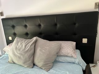 Cabecero cama King Size - Piel sintética negra