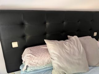 Cabecero cama King Size - Piel sintética negra