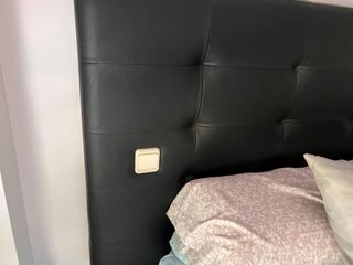 Cabecero cama King Size - Piel sintética negra