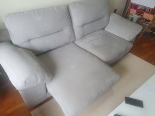 Sofá gris claro extraible
