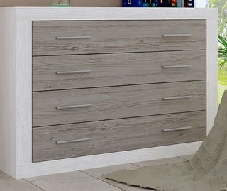 Cómoda 4 cajones Lara - Beige/Gris