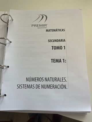 Apuntes oposición secundaria Matemáticas 