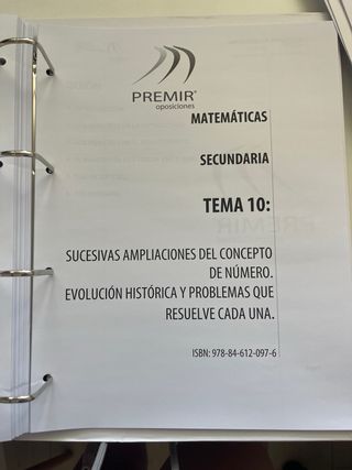 Apuntes oposición secundaria Matemáticas 