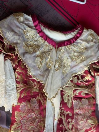 Traje valenciano: Rojo y dorado niña 8 años