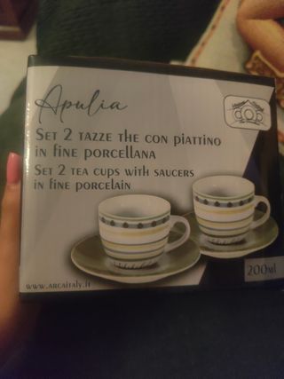 Set 2 Tazze Apulia con Piattino