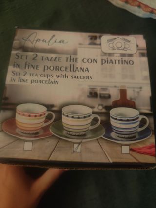 Set 2 Tazze Apulia con Piattino