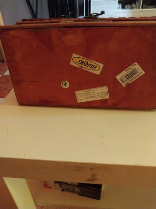 Baúl vintage de mimbre y madera