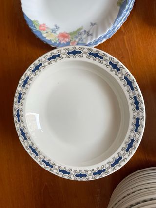 Vajilla San Claudio porcelana azul y blanca