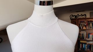 Top Zara bianco a costine - Tg M