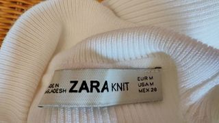 Top Zara bianco a costine - Tg M