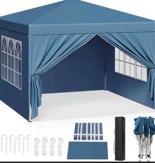 Pérgola-Carpa jardín 3x3x2,5m beige plegable.