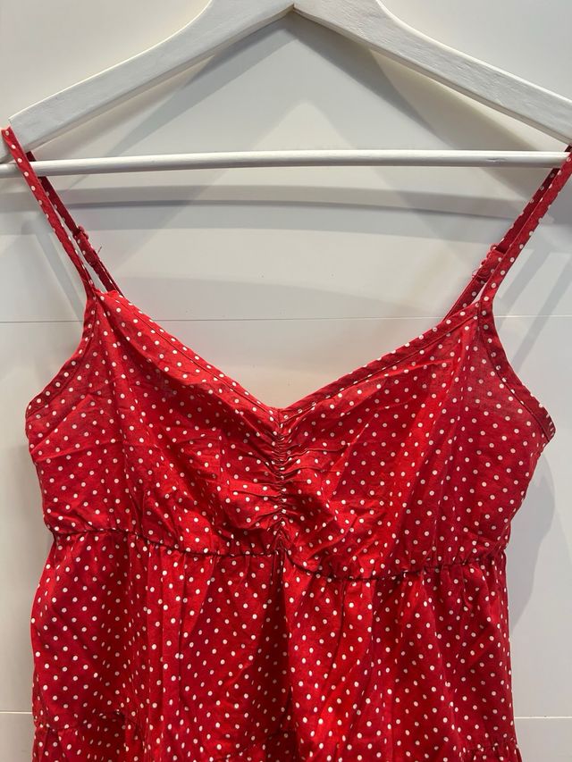 Vestido rojo lunares verano