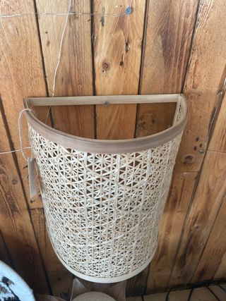 Lampada a sospensione in bambù beige