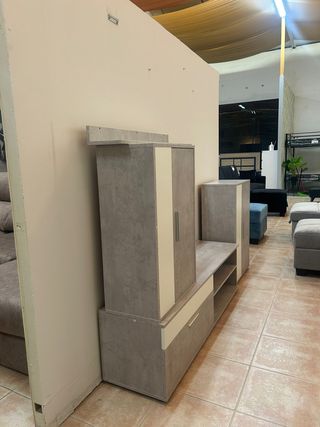 Mueble TV Gris & Blanco - Moderno
