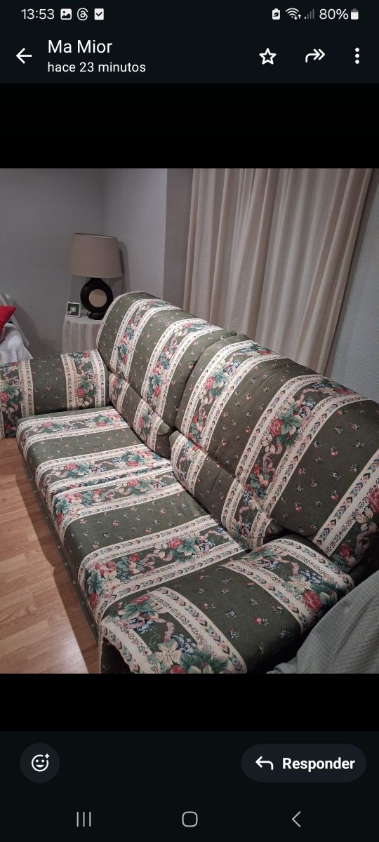 Sofá 3 plazas - Verde y Multicolor