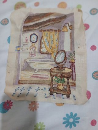 Punto de cruz: Baño antiguo