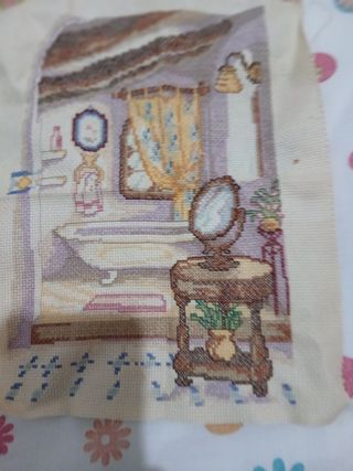 Punto de cruz: Baño antiguo