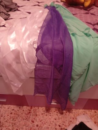 Fulares seda: Blanco y morado