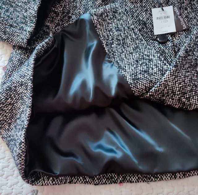 Abrigo tweed gris y negro a estrenar