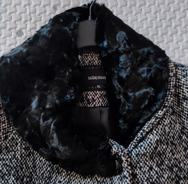 Abrigo tweed gris y negro a estrenar