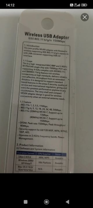 Adaptador Wifi 150Mbps - Nuevo