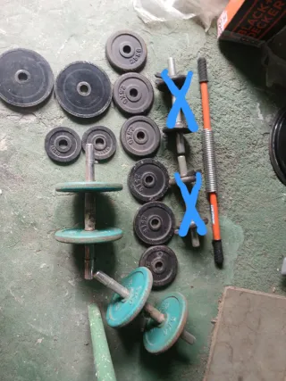 Mancuernas y discos peso