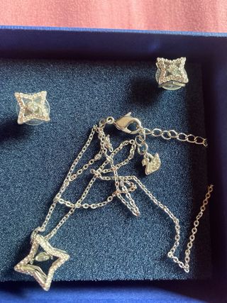 Conjunto SWAROVSKI plata: Collar y pendientes