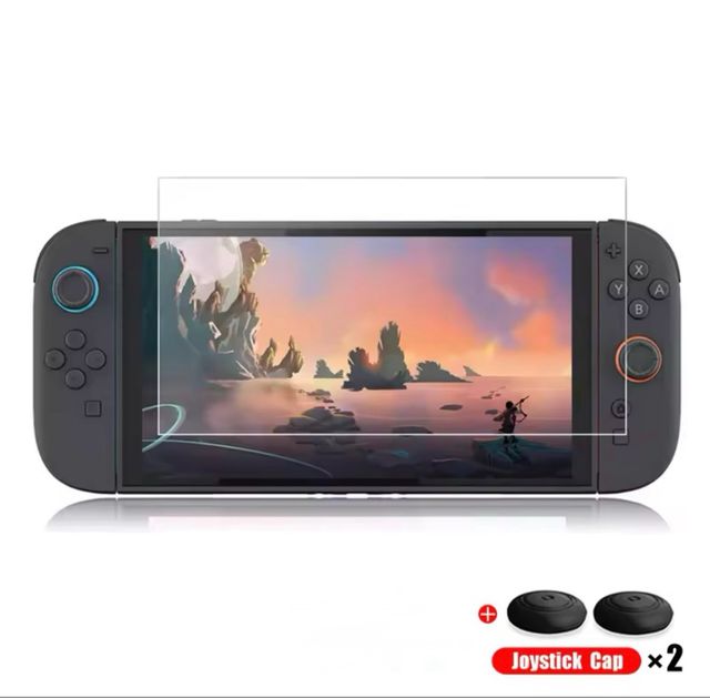Protector pantalla Switch 2 + caps joy