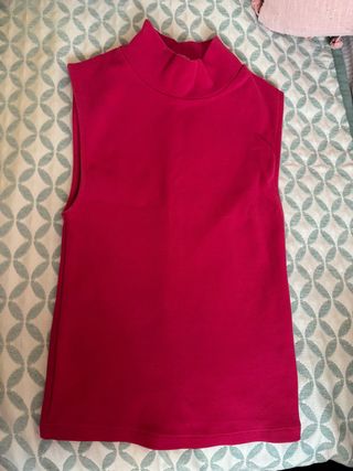 Top Zara rosa cuello alto