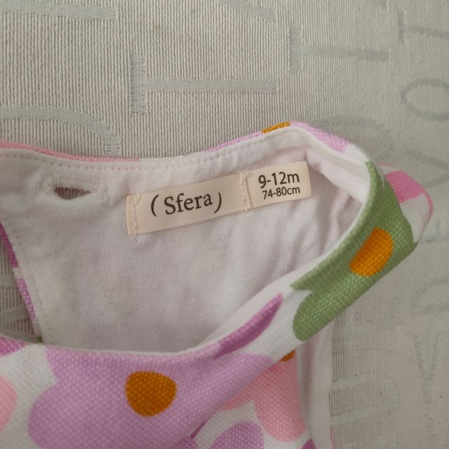 Vestido bebé flores 9-12m(74-80cm )