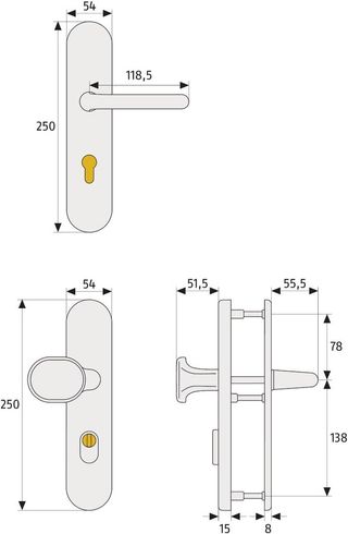 ABUS 122354 - Placa para empujar para puertas