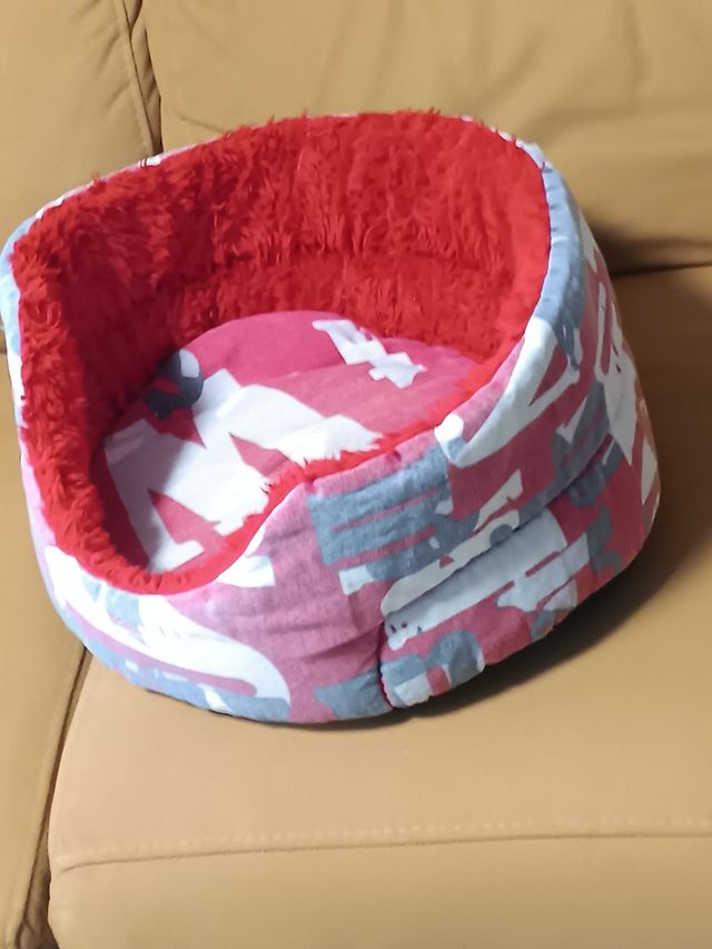 Cama para mascota - Gris y Roja