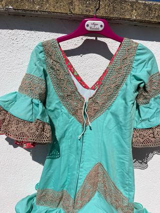 Traje gitana niña 10 años turquesa