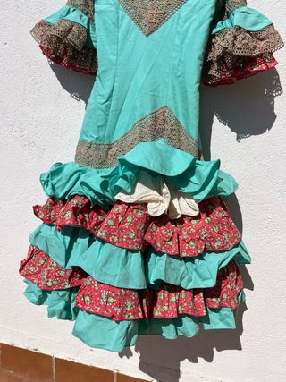 Traje gitana niña 10 años turquesa