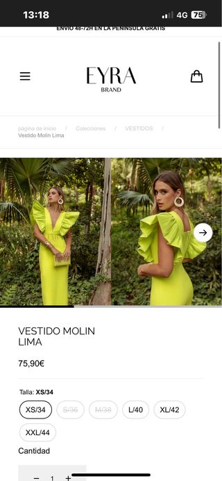 Vestido Eyra brand lima- XS/34