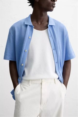 Camisa Polo Azul - Talla S