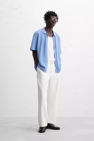 Camisa Polo Azul - Talla S