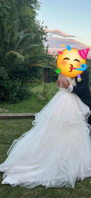 Vestido novia blanco - Talla L