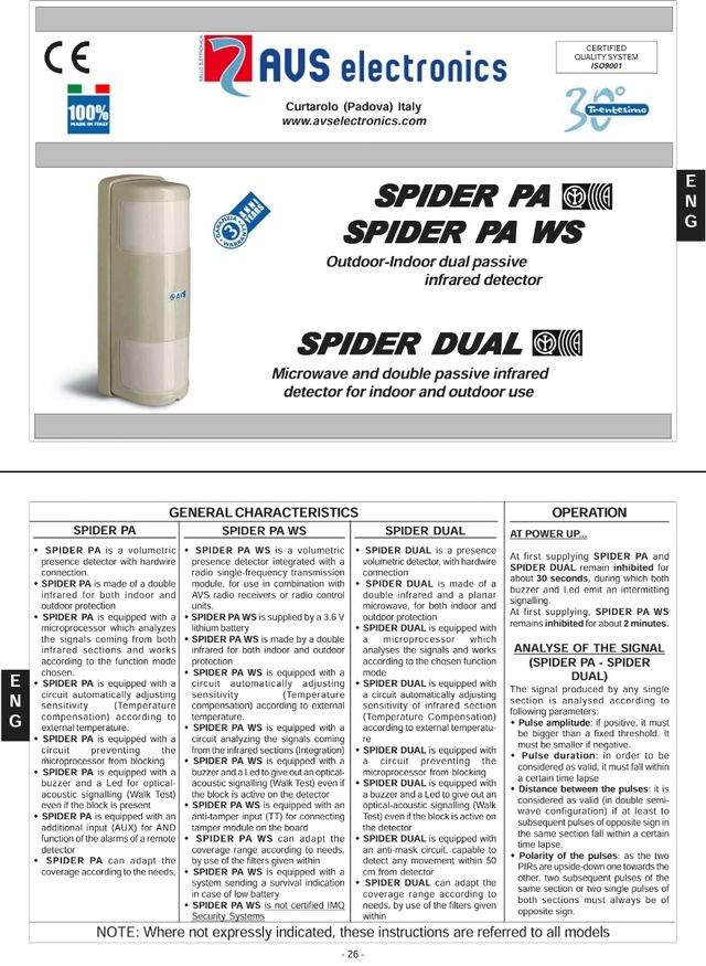 Detector Movimiento Doble PIR Exterior AVS