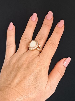 Anillo Platacero 925 perla y cz