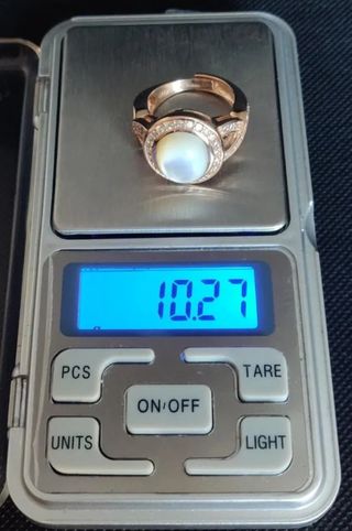 Anillo Platacero 925 perla y cz