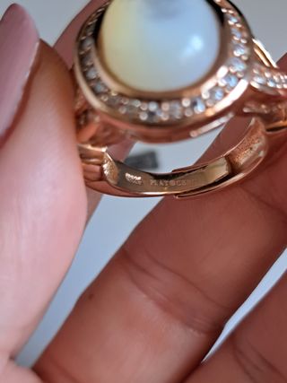 Anillo Platacero 925 perla y cz