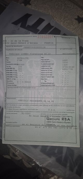 Barca Rio 4m c/remolque, MotorMariner 40cv iny. 2t