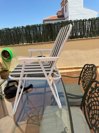 Silla Plegable Playa Gris-Blanca