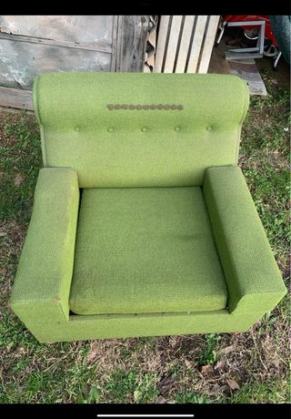 Poltrona letto verde in tessuto