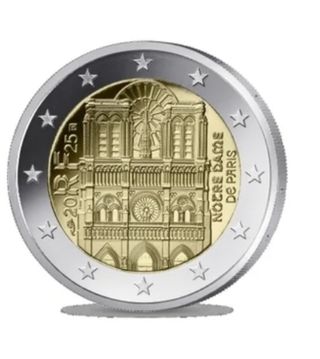 Rollo monedas de 2€ Francia 2025 FdC  Notre Dame 